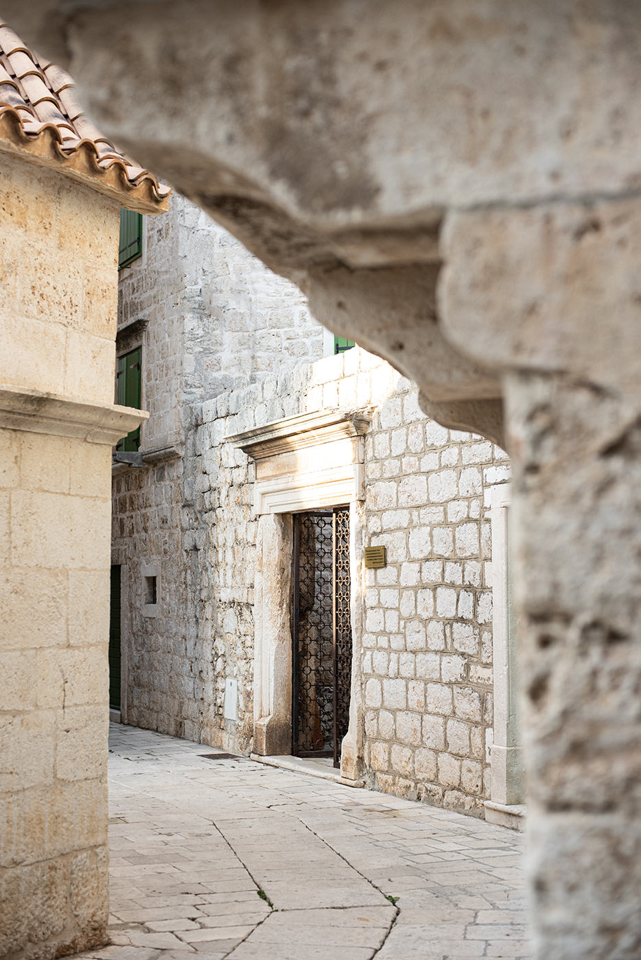 Narrow stone street of Hvar island